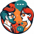 Stated Media Logo featuring a man gossiping with a woman